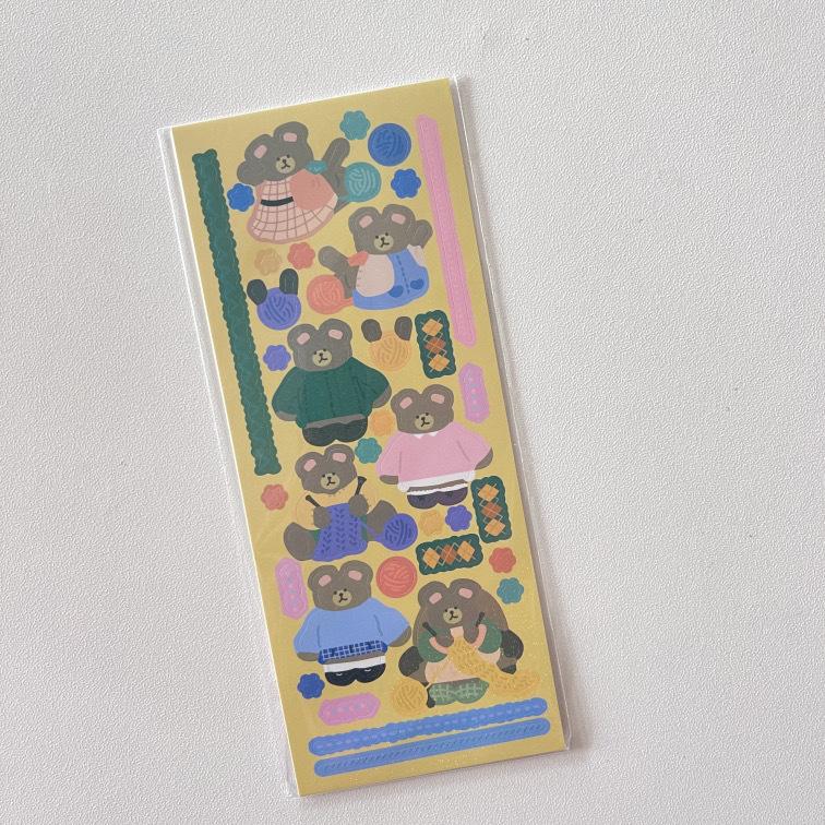 Korean I-pop Cute Bear Laser Flash Sticker Star Chasing Small Card Decorative Material Sticker Goo Card Sticker