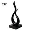 Modern Abstract Flame Sculpture Sculpture, 3D Printed Minimalist Art Statue with Square Base, Contemporary Desk Decorations Elegant Curved Figurine