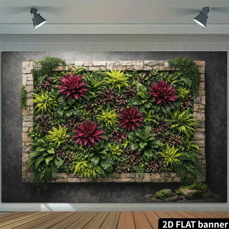 2D Stone Frame Tropical Flower Plant Wall Tapestry