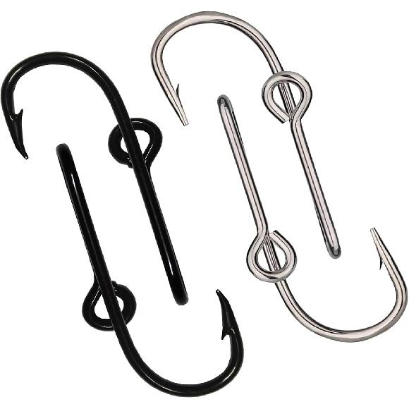 Набор зажимов для шляпы с крючками для рыбалки, 4 шт. Высокоуглеродистая сталь, серебристые и черные крючки для кепок, галстуков, снаряжения для активного отдыха
