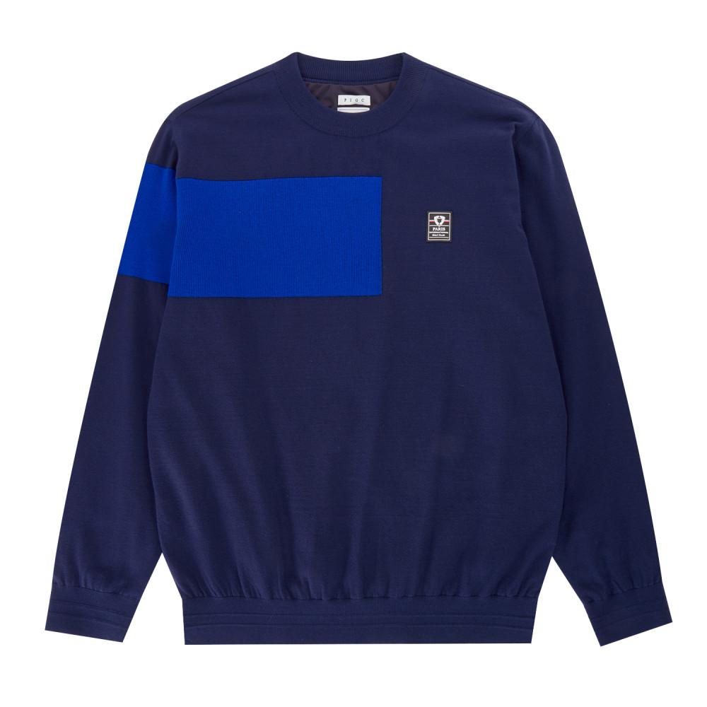 PIGC Men'S Square Color Block Knit Navy (Sfc240249)