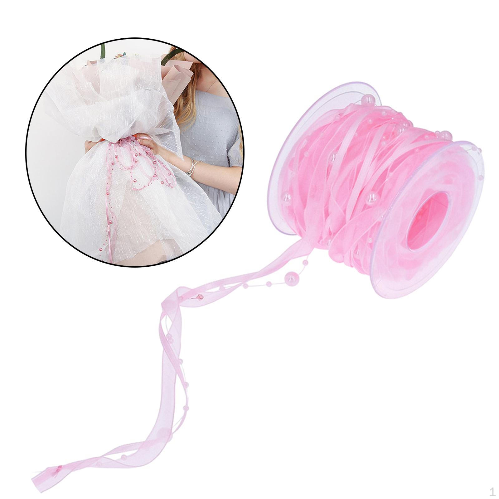 

Bead Ribbon Chiffon Applique Beaded for Clothing Sewing Party рожевий