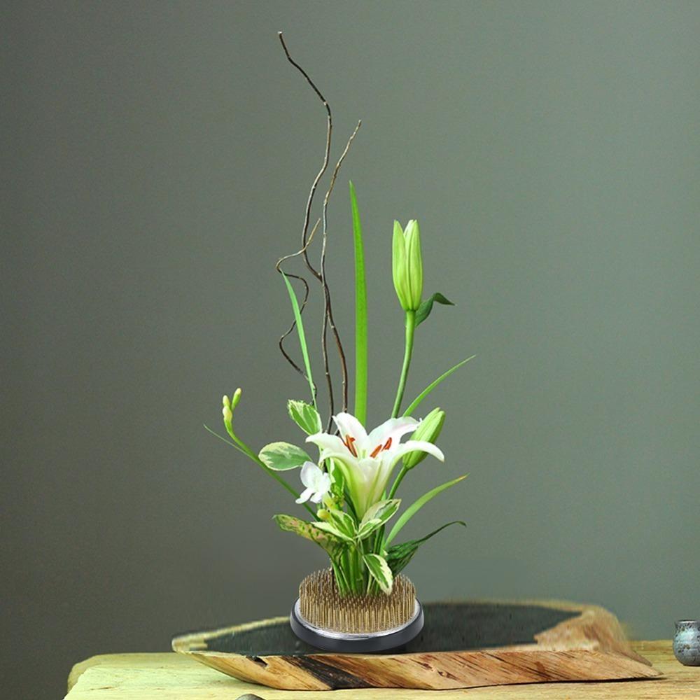 Brass Material Kenzan Flower Holder Golden Floral Pin Frog Durable Flower Frog Tool 3.15