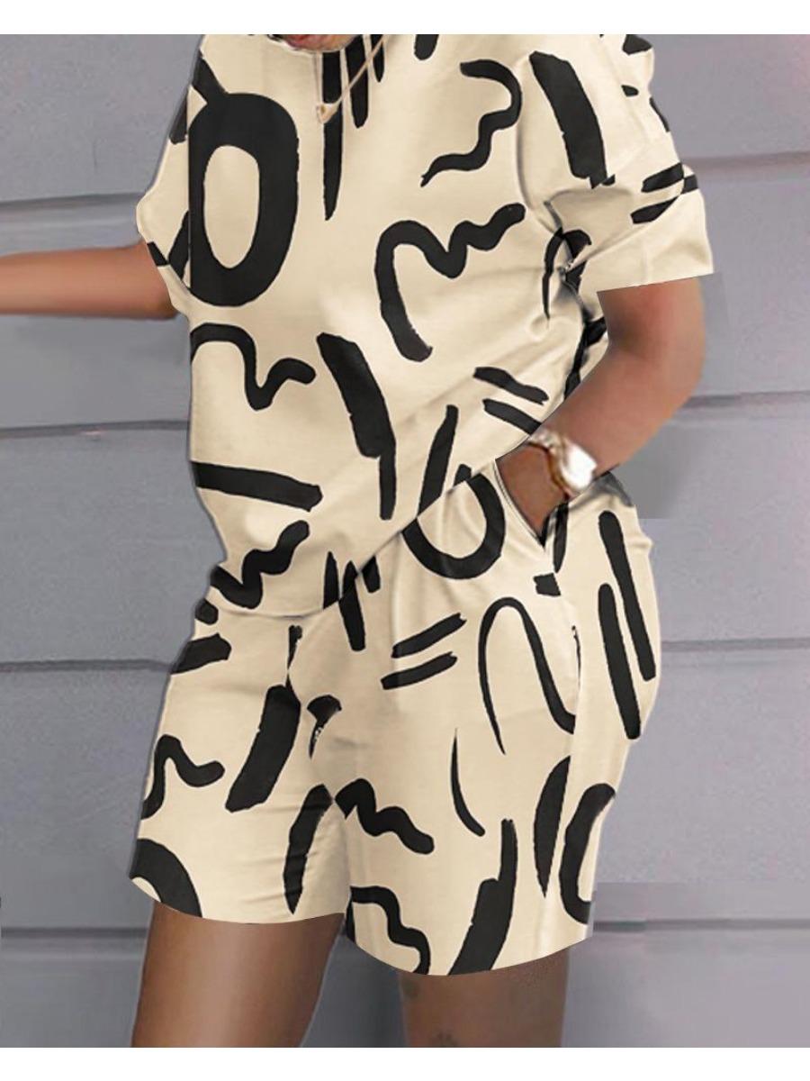 

Літня популярна футболка з 3d-принтом + шорти, комплекти з 2 предметів, модний повсякденний жіночий короткий костюм, м’який спортивний костюм для бігу, трендовий одяг, одяг 6XL