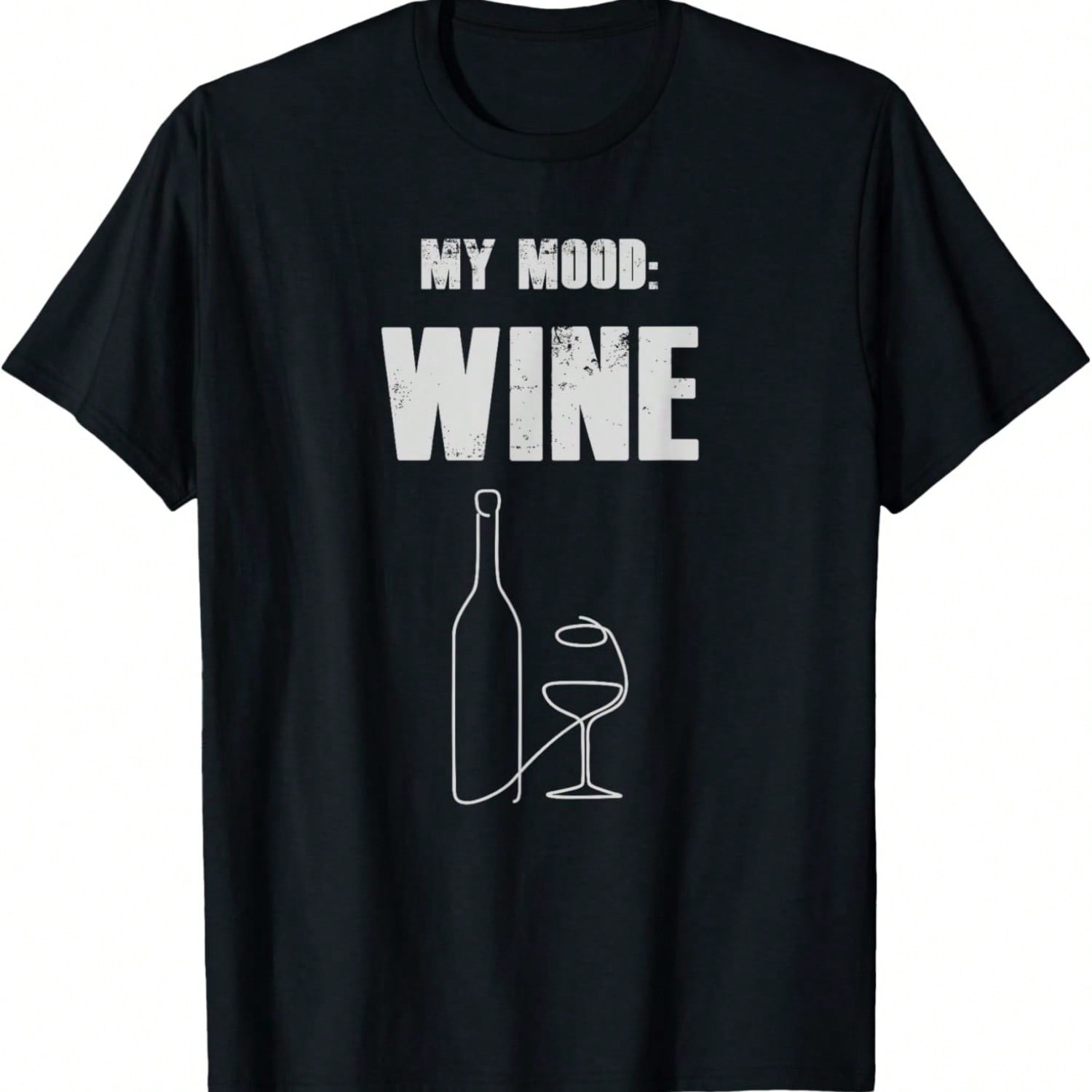 Funny My Mood Wine Glass And Bottle T-Shirt S разноцветный