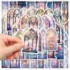 50-Piece Elegant Church Window Stickers - Waterproof DIY Decorative Decals for Notebooks, Laptops, Journals & Phone Cases