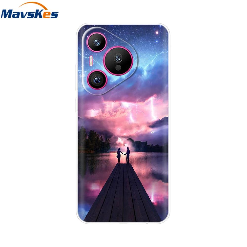 For Huawei Pura 70 Pro Case Pura 70 Clear Back Cover Pretty Girl Bumper Soft TPU Funda For Huawei Pura 70 Pro+ Pura70 Ultra Capa