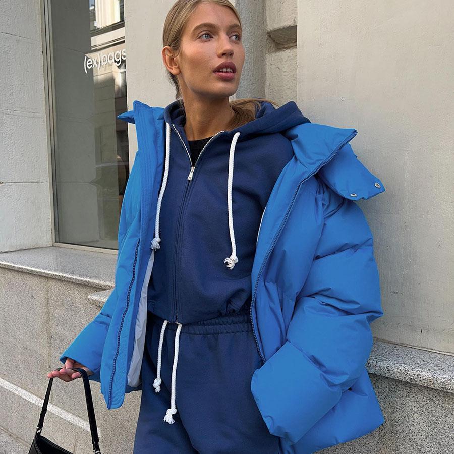 Down Jacket Women's Warm Fashionable Loose Comfortable Solid Cotton Jacket Autumn Winter Casual Simple Overwear