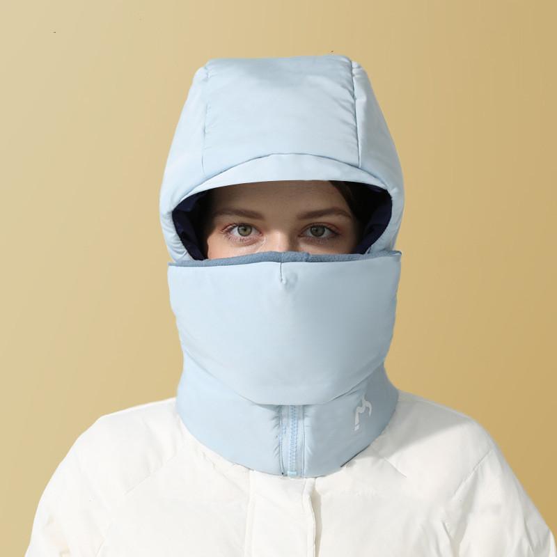 Winter Light Down Cycling Cap Men Women Mtb Motorcycle Balaclava Hat Outdoor Windproof Waterproof Hat Neck Warmer Hooded Ski Cap
