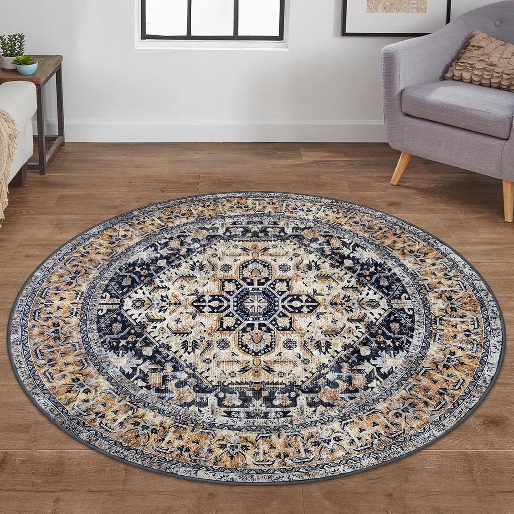 Ethnic Style Round Floor Mat Mandala Living Room Coffee Table Blanket Home Bedroom Bedside Blanket Hotel Guesthouse Carpet