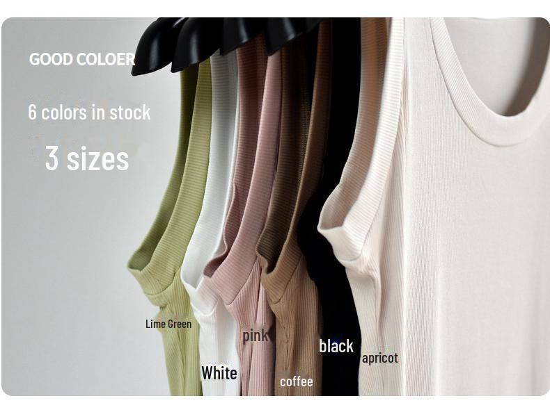 Ukosi Women's 2025 Spring Slim Fit Sleeveless U-Neck Knitted Shirt