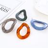 New European and American retro oval acrylic earrings with imitation marble pattern, personalized and versatile earrings