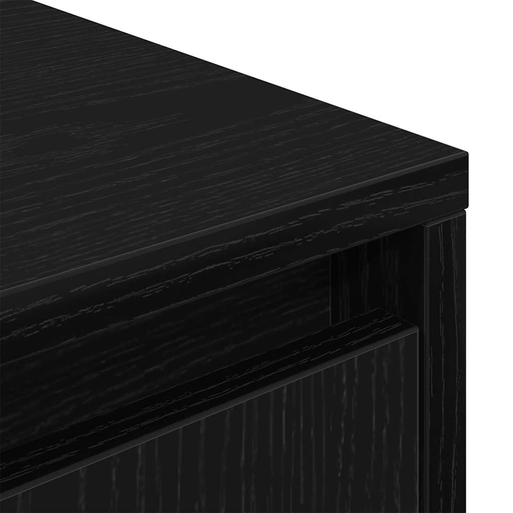 TV Stand with LED Lights Black Oak Effect 100 x 41 x 50 cm
