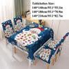 Christmas Tablecloth Chair Cover Kitchen Dining Table Decorations Santa Claus Print Family Rectangular Party Table Chair Covers Christmas Ornaments