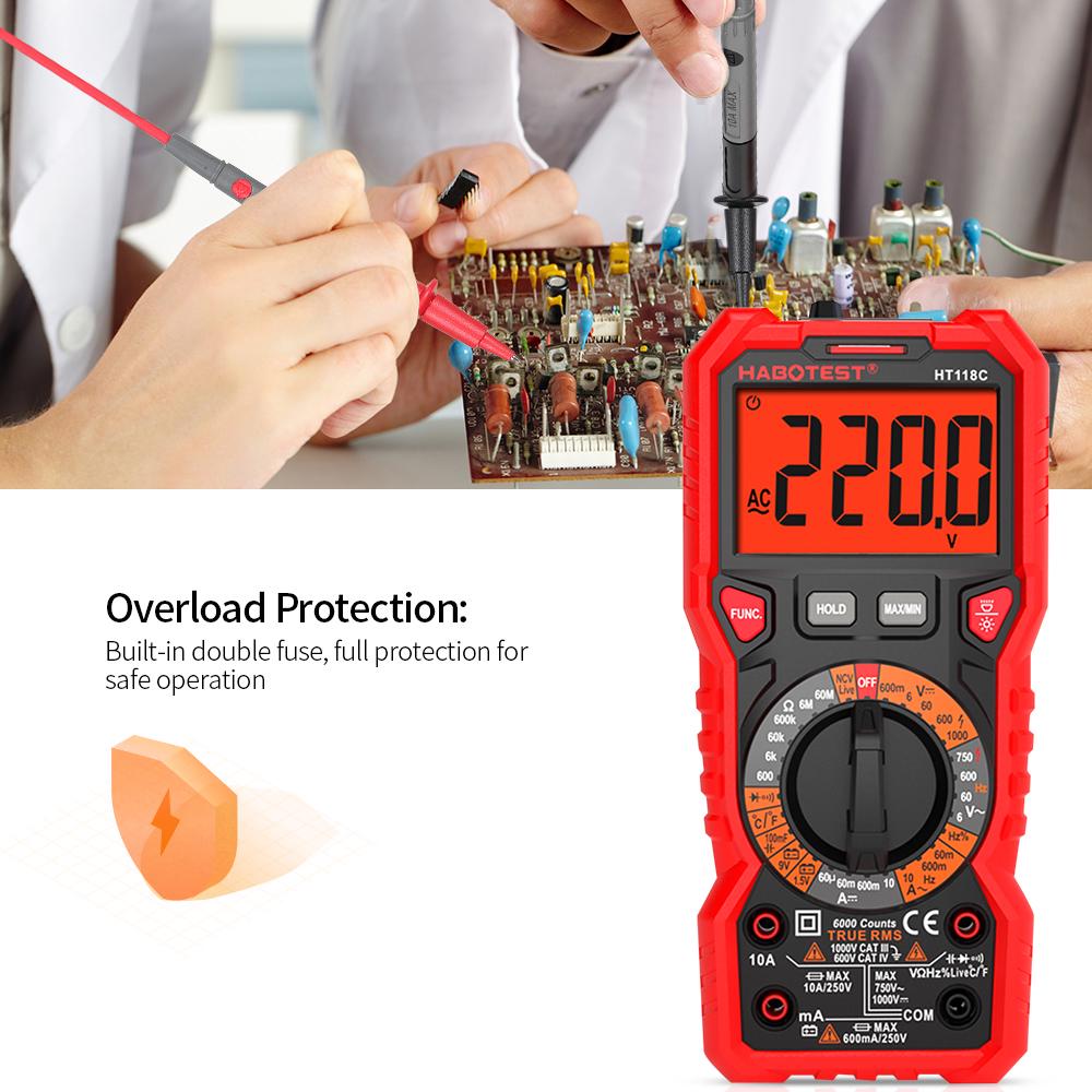 Buy HT118C Digital Multimeter Manual Range Multimeter 6000 Counts True