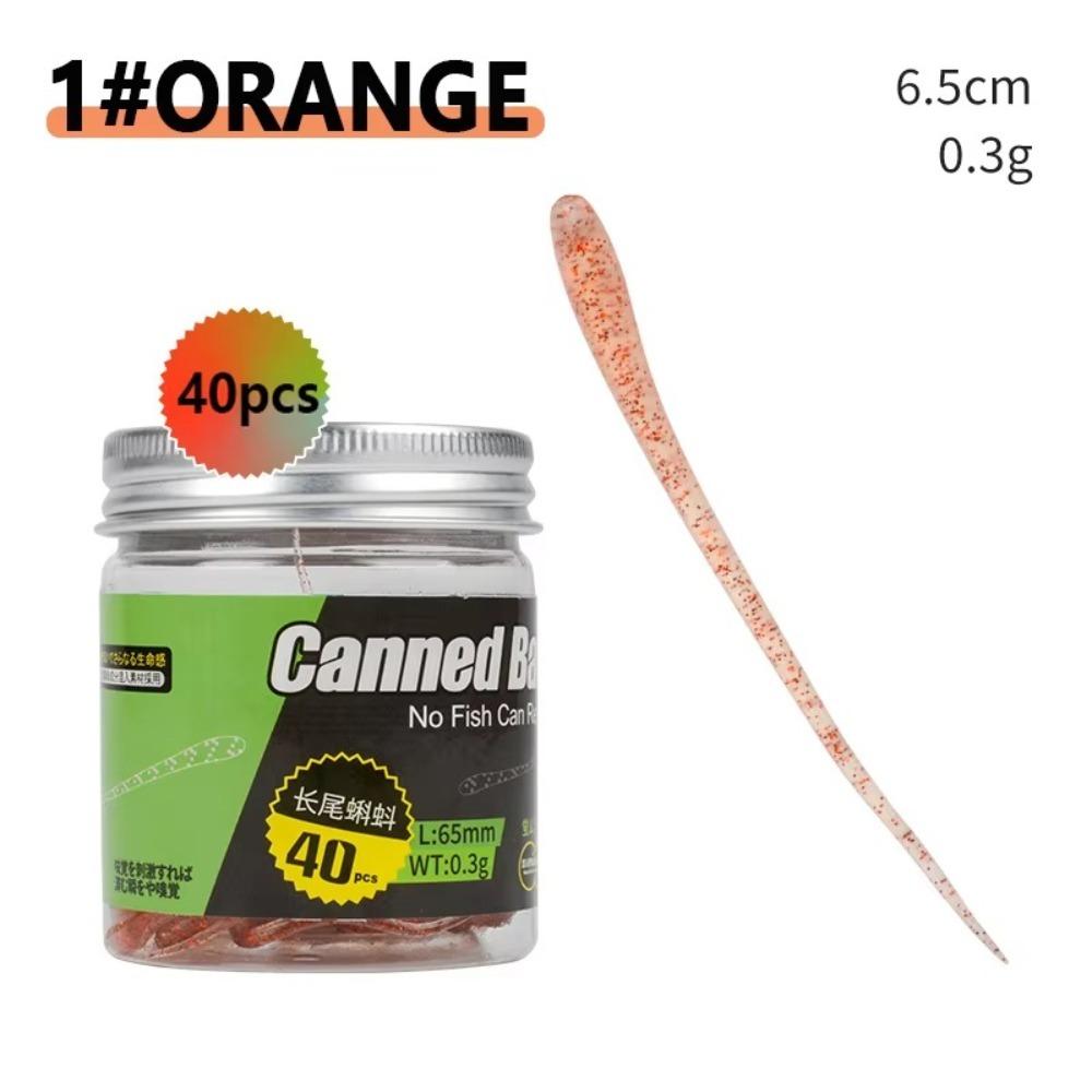 

40 шт. Приманка для рыбалки с перевернутым дизайном Мягкая приманка Перевернутое мягкое насекомое Мандариновая рыба 1#