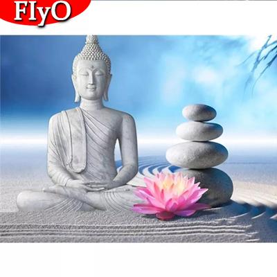 Pittura con Diamanti Buddha Kit Strass Trapano Completo Ricamo Diamante Religione Artigianato Mosaico Loto Decorazione Casa