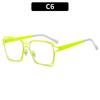 Women's eyeglasses - unisex fashion square hollow metal glasses
