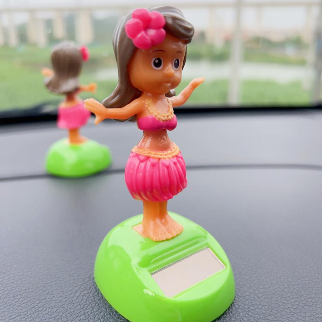 Ruzimiv Car Dashboard Decoration, Solar Powered Car Wobble Girl Figure, Waterproof Funny Wobble Figure, Weatherproof Table Ornament Desk Decor