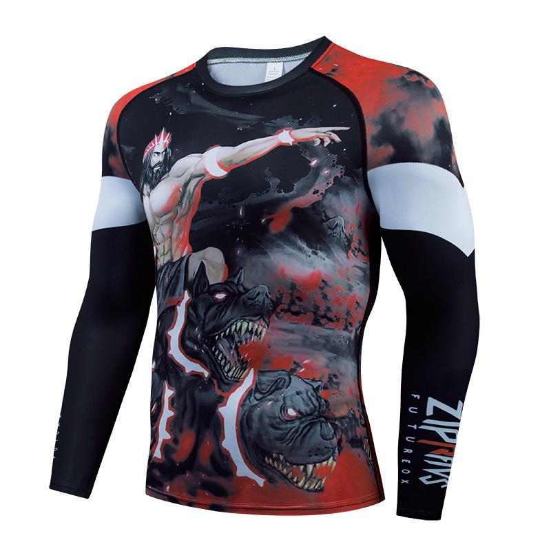 Spot Cross-border Sports Suit Men s Fitness Suit Night Run Morning Run Quick Drying Clothes Training Tights Sports Pants M
