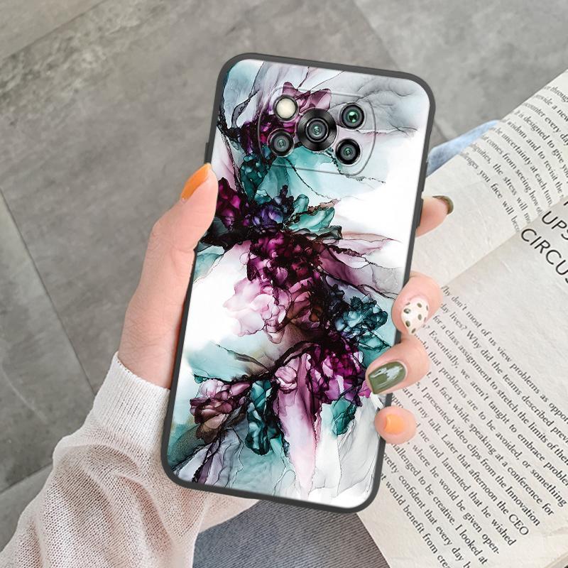 Poco X3 Pro Pocox3 NFC Case Luxury Glitter Gold Foil Ocean Marble Silicone Soft Phone Cover For Xiaomi Poco X3 X5 X6 Pro Shell