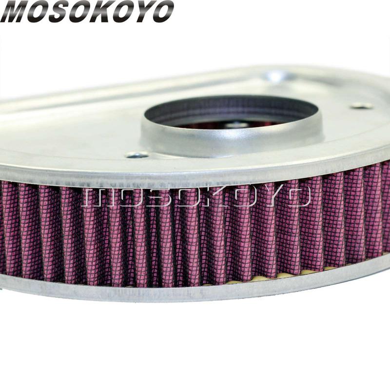 Red Blue Motorcycle Air Filter High-Flow Air Cleaner Intake for Harley FXSB FLST FXST FXD Softail Dyna Fat Boy Fat Bob 2007-2015