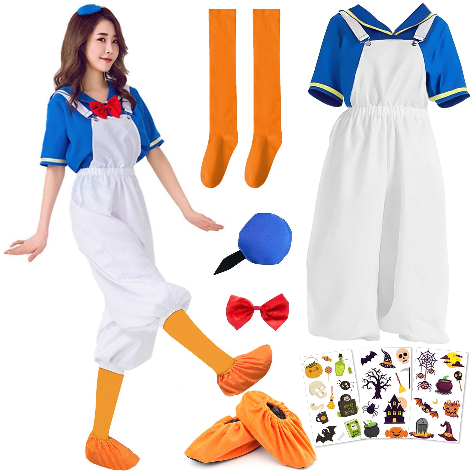 

COZENRE Donald Duck Cosplay Sailor Uniform Costume for Adults, Halloween Costume for Women, Cute Disguise, Uniform, Halloween Party, Birthday,