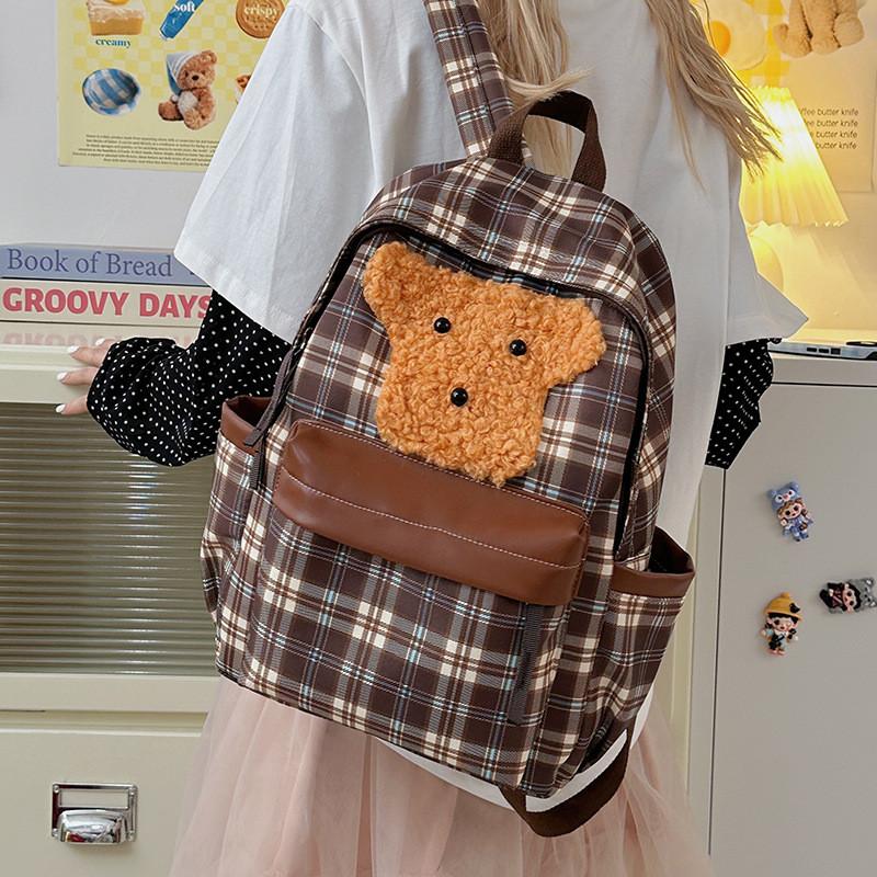 Plush Puppy Patterned Backpack Student Schoolbag Outdoor Leisure Bag Travel