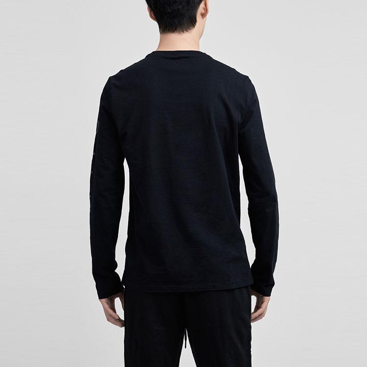 Calvin Klein Logo Print Round Neck Long Sleeve T-Shirt Men Tops Black 40IC847-001