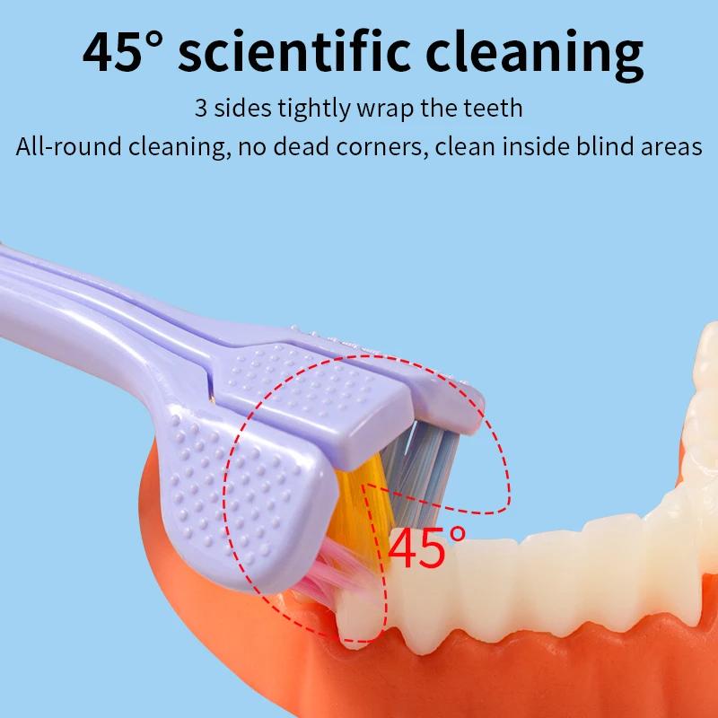 Three Sided Toothbrush Soft Bristle Tooth Brush Ultra Fine Toothbrush Oral Care Safety Teeth Brush Oral Health Cleaner