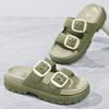 Fashion Smile PoP Summer New Double-buckle Adjustable Slippers Women Non-slip Women Shoes With Comfortable Insole Outdoor Casual Sandals