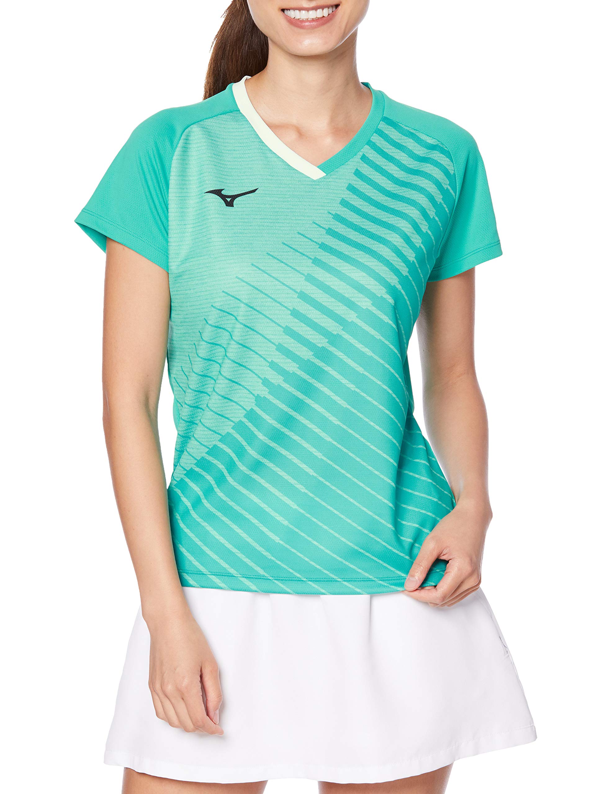 

Mizuno Game Short Size Size S Women s Shirt, Sleeve, Green, 62JA0217, (Japan Size) зелёный
