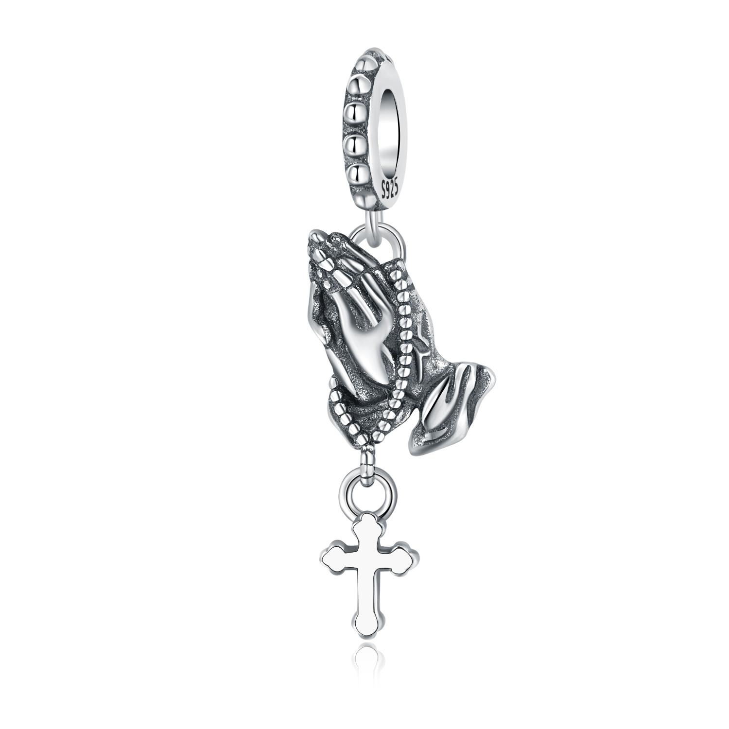 

Copper Metal Prayer Hand Pendant Bead Components Bracelet High Quality Fine Jewelry Charm Bead Components Compatible With Women High Quality Fine