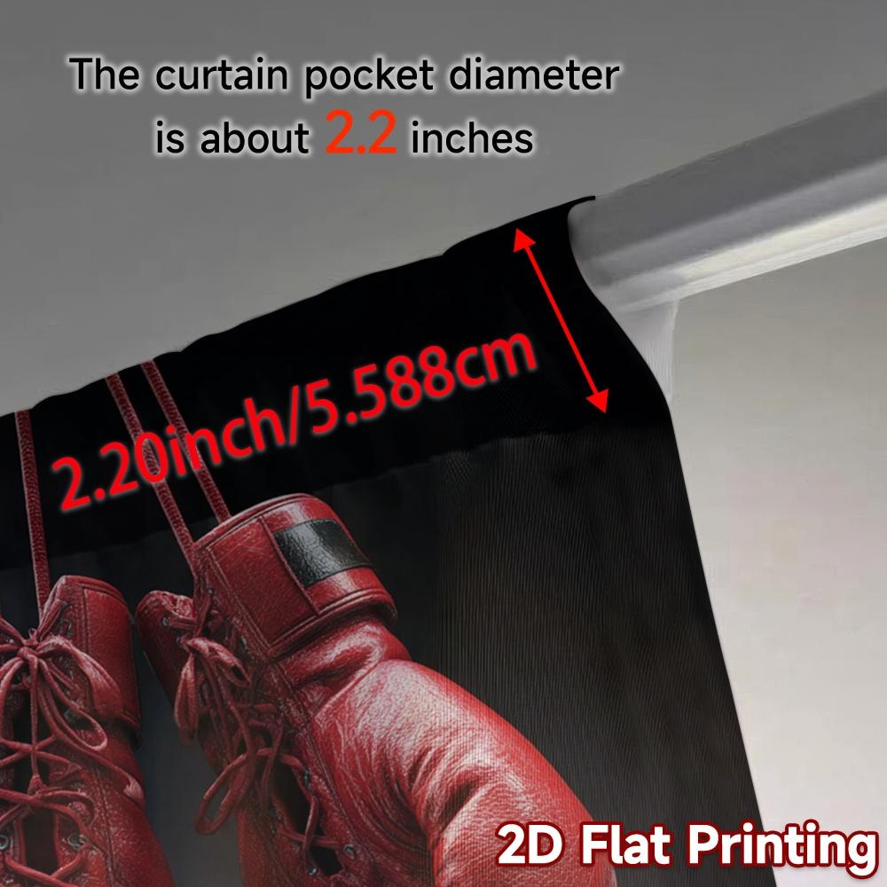 2pcs   2D FLAT PRINTING Curtains (Without Rod) Boxing Passion Popular Curtain Versatile Polyester Curtains Gifts Suitable for