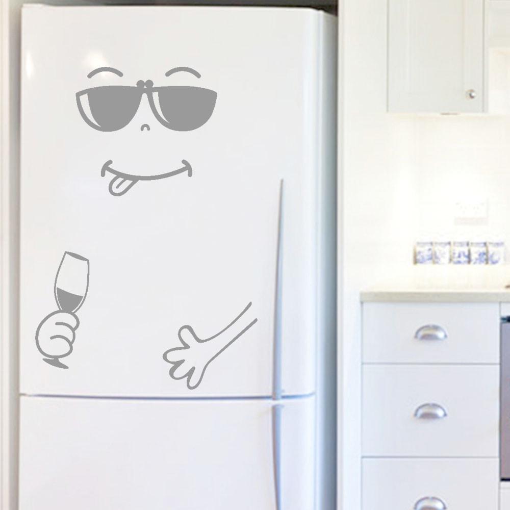 Cute Sticker Fridge Happy Delicious Face Kitchen Fridge Wall Stickers Art
