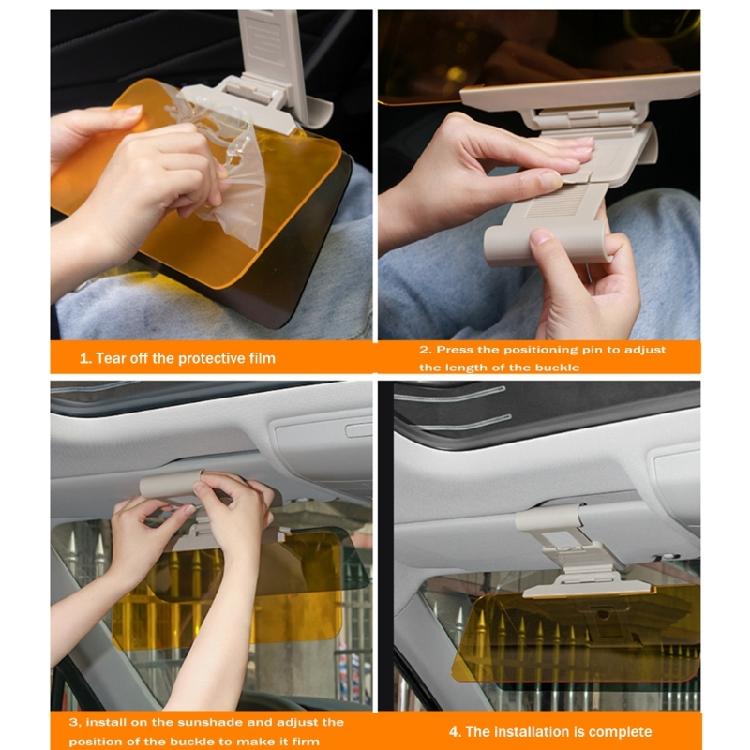 Car Sun Visors Shield with Easy Clips Installation Antiglare Accessory for Improved Daytime Nighttime Driving Experience