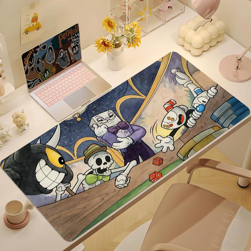 C-Cuphead Süßes Kawaii Mauspads Rutschfest Verdickt Mauspads Groß Schreibsperrkante Gaming Kissen Büro Student
