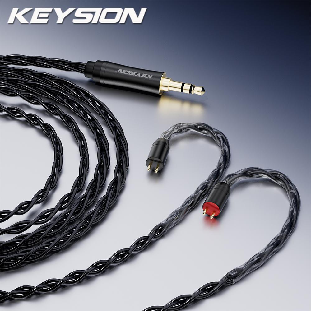 

KEYSION 0.78мм 2-контактний 8-жильний покращений HIFI кабель для навушників 3.5мм/4.4мм баланс Монокристалічна мідь DIY кабель для навушників