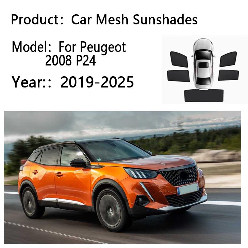 Sun Shades For Peugeot 2008 P24 2019 2020-2025 Sunshades Magnetic Heat Insulation Curtains Privacy Window Visor Car Accessories