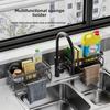 Kitchen Sink Faucet Storage Rack with Drainage for Rags, Spices, and Utensils CDN