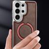 High End Leather Phone Case, for Samsung S26 Ultra S26 Plus S26 Edge 360 ° Rotating Magnetic Bracket Anti Drop Protective Cover