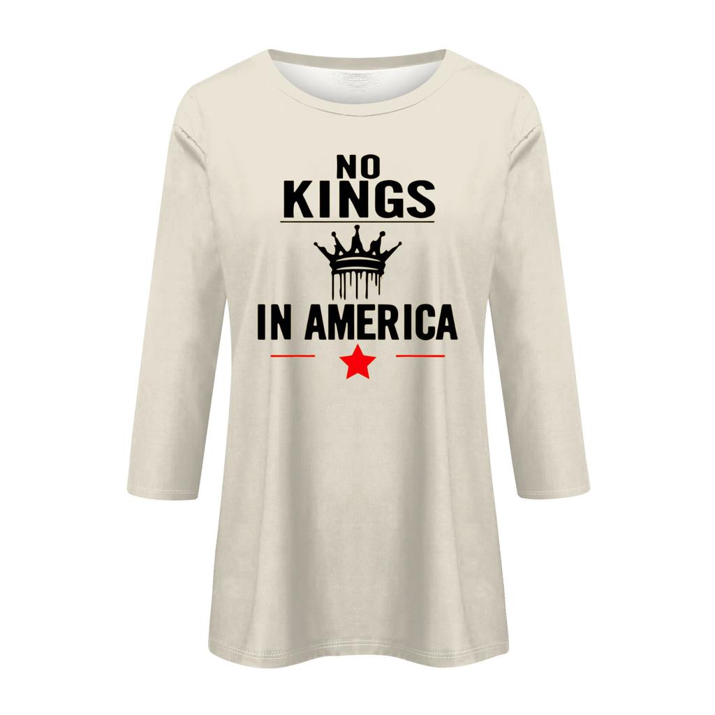 Women's Fashionable Casual Three-quarter Sleeve Round Neck Top