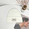 Big head circumference knitted wool hat men's winter outdoor cold and warm pullover hat simple letter bag head cold hat