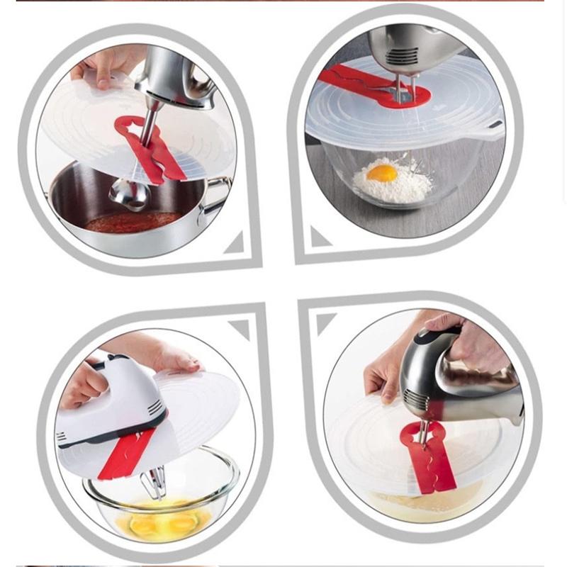 Mixing Bowl Splatter Guard Silicone Mixing Bowl Splatter Screen Egg Baking Bowl Lid Mixer Splatter Cover Anti Splatter Cover