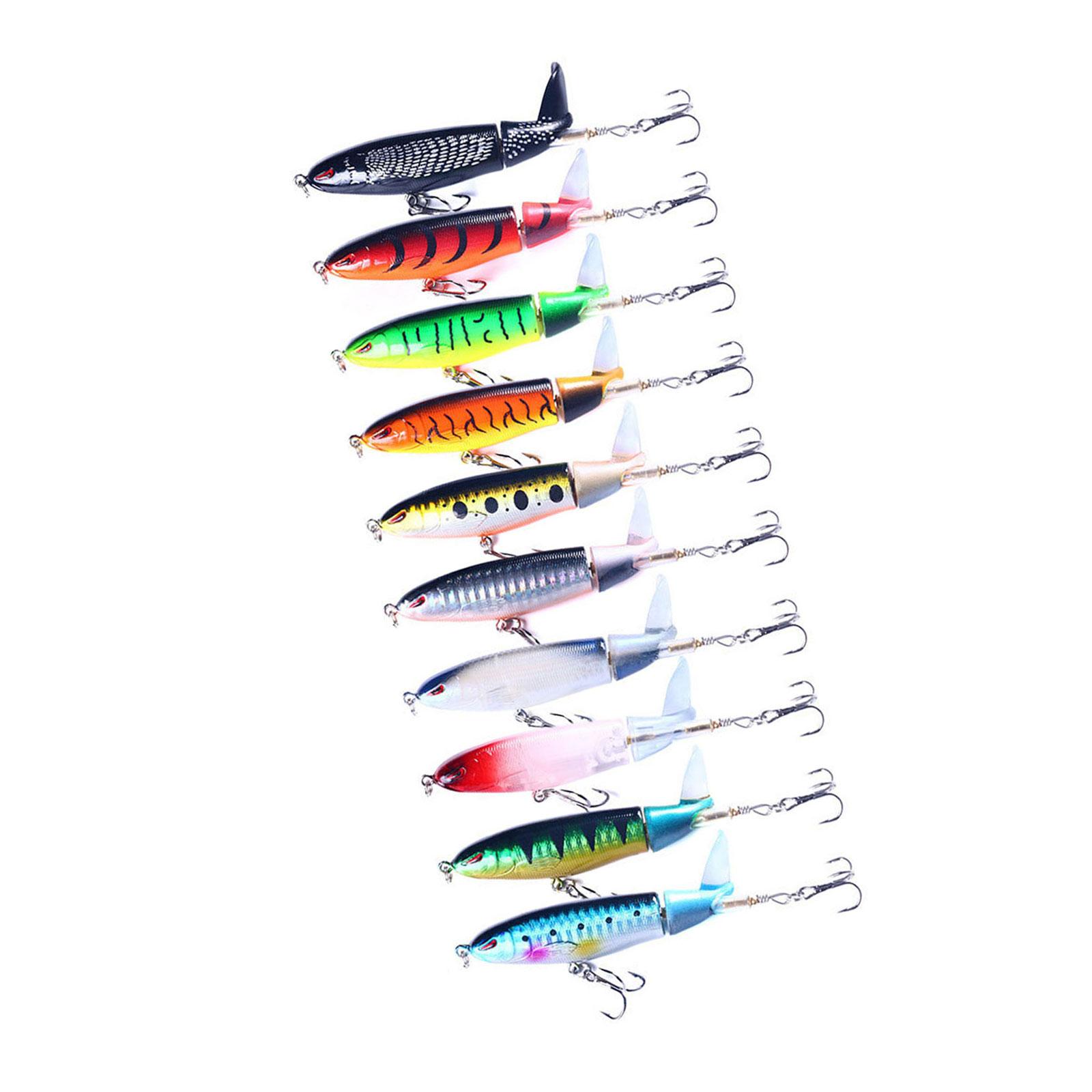 

10Pcs Propeller Rotating Hard Baits Fish Hook Propeller Baits Soft Rotating Tail Artificial Baits Hard Crankbait S