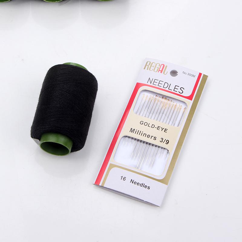 Polyester Sewing Thread Set: White, Black, Colored Threads & Needles for Hand & Embroidery Sewing