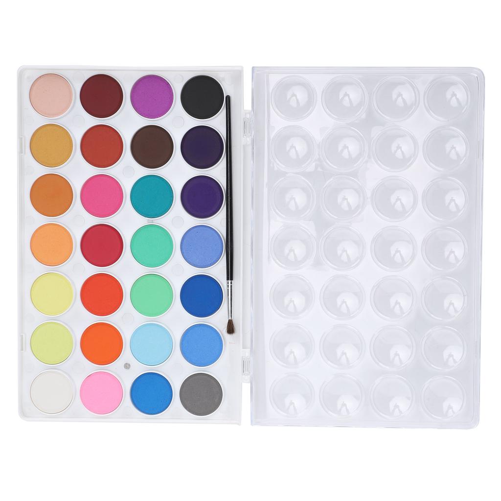 28 Colors Watercolor Paints Professional Portable Paint Block with Brush Art Supplies