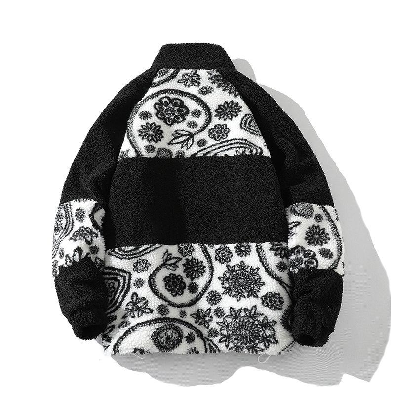 Trend Loose Casual Embroidery Decorative Couple Lamb Fleece Jacket Men