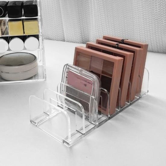 

1/2 шт. стеллаж для хранения, 7 отделений, прозрачный органайзер для макияжа, лоток для теней, пудры, полка, разделитель ящика для дома