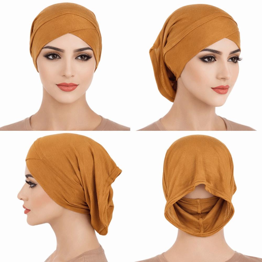 Cotton Under Scarf Caps Jersey Under Hijab Bonnet Comfortable Fit Inner Cap  for Women